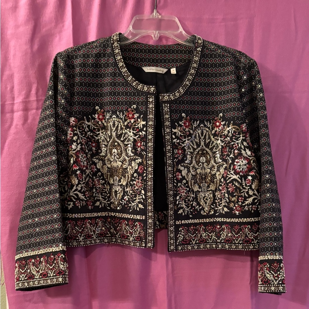Soft Surroundings beaded gorgeous bolero jacket size XL